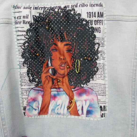 3169 Size XXXL Time & Tru Upcycled Jean Tunic Jacket - Picture 6 of 7